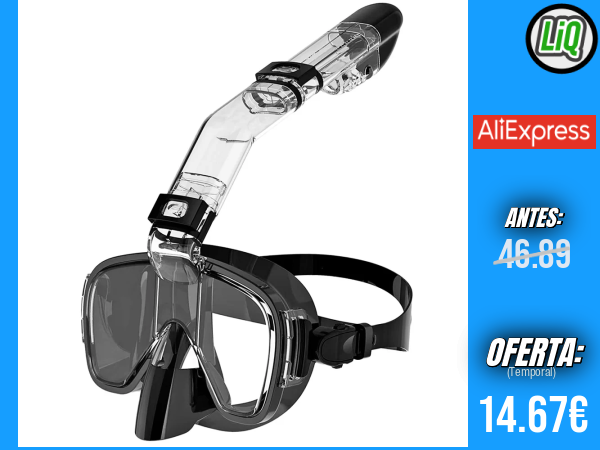 Conjunto de máscara de buceo subacuático de media cara para niños y adultos: máscara respiradora de natación antiniebla con respiración segura +++ 🎫 Cupón Descuento:  FSES02