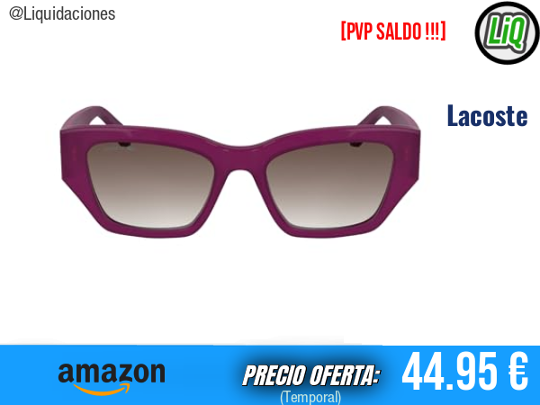 Gafas de Sol Lacoste L6053S/N Opaline Cyclamen con Lentes ✨mujer
Talla: Talla única