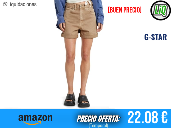 G-STAR Shorts Loose 5 Pocket Verde lt Rock GD D24612-C106-C029. ✨mujer
Talla: 32W