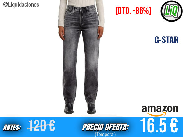 G-STAR Jeans Iggie Straight: estilo impecable en gris faded scoria. ✨mujer
Talla: 26W 34L - 27W 34L y en gris oscuro la 25W 32L - 31W 30L y en color claro la 30W 30L - 32W 32L