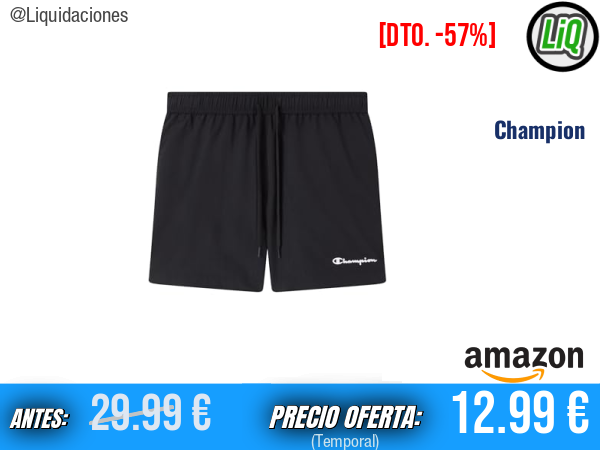 Champion Beachshorts: el bañador negro que eleva tu estilo este verano. ✨hombre
Talla: XS S M L XL en varios colores 🌈