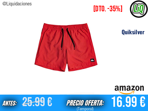 Quiksilver Everyday 13": el short de natación perfecto para disfrutar al máximo del agua.✨Chicos
Talla: 10 12 14 y 16 años