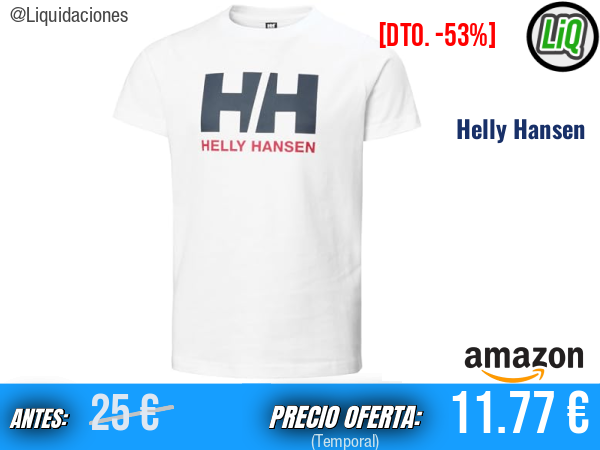 Helly Hansen Jr HH Logo T-Shirt 2.0: estilo icónico y comodidad diaria en blanco. ✨Unisex
Talla: 11 12 13 14 años en varios colores 🌈