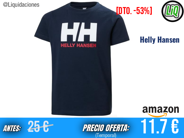 Helly Hansen Jr HH Logo T‑Shirt 2.0 en color Navy: estilo icónico y comodidad total. ✨unisex
Talla: 11 12 13 y 14 años en varios colores 🌈