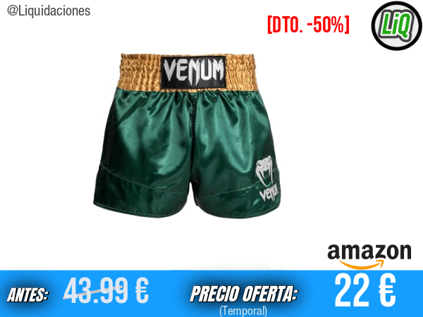VENUM Classic: Domina el ring con estos pantalones cortos de Muay Thai. ✨hombre
Talla: L en 3 colores 🌈