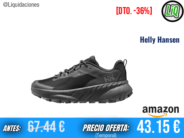 Helly Hansen Awe Hiker DWR en negro: comodidad y rendimiento en cada paso.hombre
Talla: 42 44 45 y 46