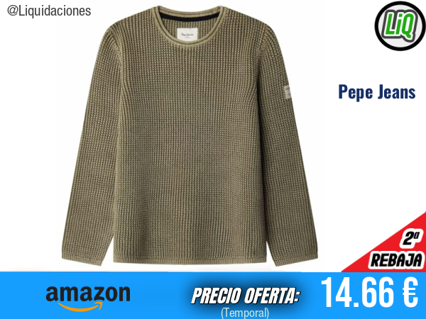 Pepe Jeans Prendas de Punto Talton en Verde Militar, estilo cálido y moderno. ✨niño
Talla: 8 años