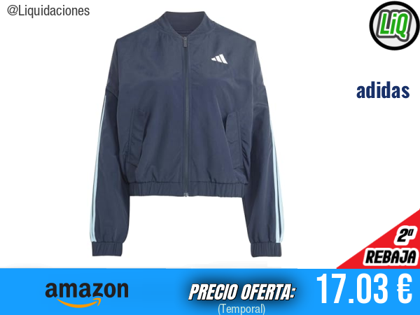 adidas ESSENTIALS 3-STRIPES WOVEN WINDBREAKER en night navy/icey blue, estilo deportivo y protección ligera contra el viento. ✨mujer
Talla: M