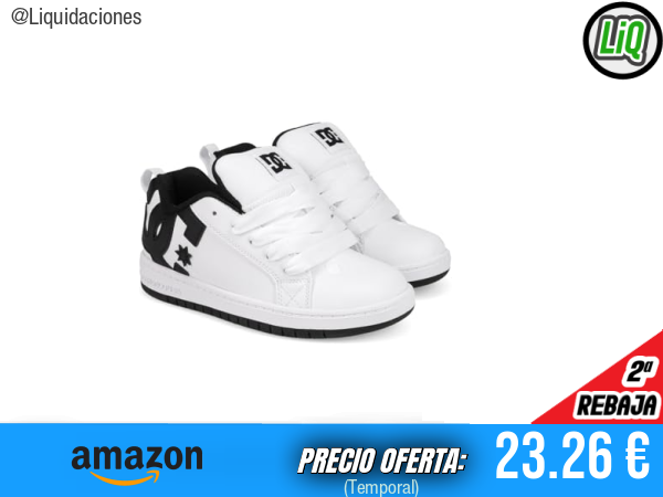 DC Shoes Court Graffik Zapatillas de Deporte Blanco/Negro: Estilo Urbano y Máxima Comodidad. ✨niño
Talla: 30.5 EU
