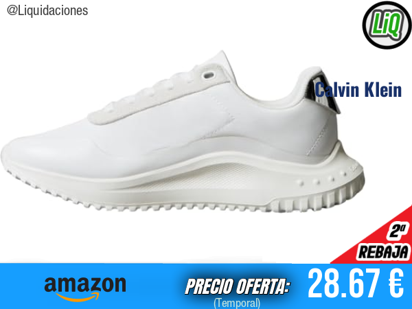 Calvin Klein Runner Sneaker Eva Mix con Cordones en Blanco Bright White/Marshmellow/Silver. ✨mujer
Talla: 38 EU