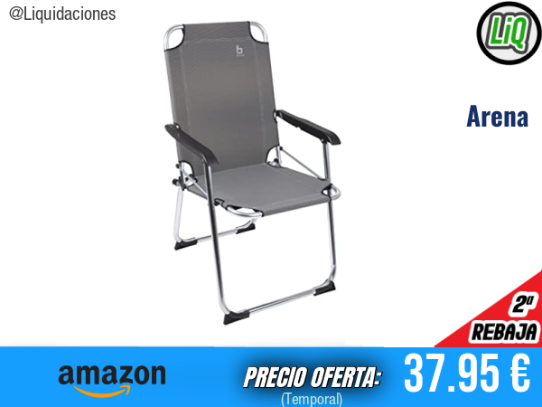 Bo-Camp Copa Rio: Silla de camping cómoda y resistente en color arena. ✨unisex
Talla: M