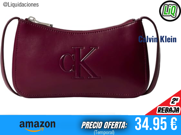 Calvin Klein Bolso de mano Bold Mini con cierre de cremallera, Rojo (Alluring Pink). ✨mujer
Talla: Talla única