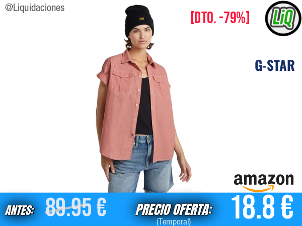 G-STAR Camisa Military Button Down Multicolor (Pink Ink/Milk D24592-D123-D852). ✨mujer
Talla: XS