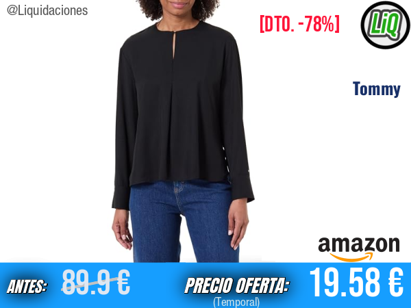 Tommy Hilfiger Blusa Relaxed con Raja Lateral en Negro, estilo moderno y cómodo. ✨mujer
Talla: 68