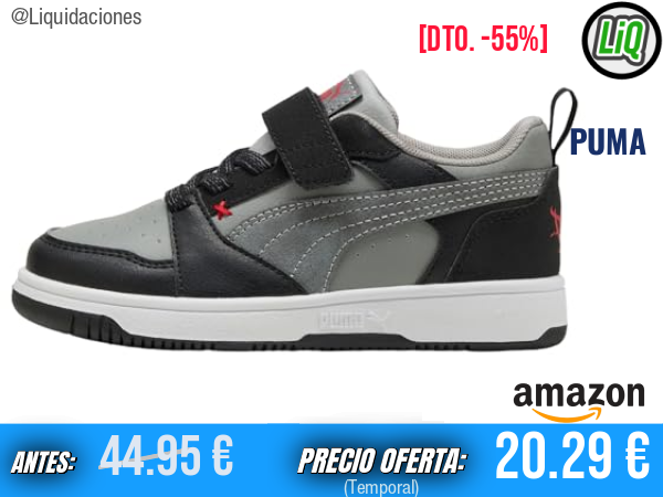 PUMA Rebound V6 LO Mid 90S AC+ PS: estilo urbano y confort que destacan en cada paso. ✨Niño
Talla: 31.5 EU