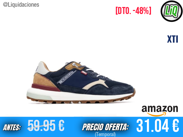 XTI Zapatilla Navy Cómoda y Versátil para un Look Casual.hombre
Talla: 44 EU