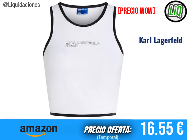 Karl Lagerfeld Jeans Outline Logo Top Blanco: estilo icónico y minimalista. ✨mujer
Talla: L