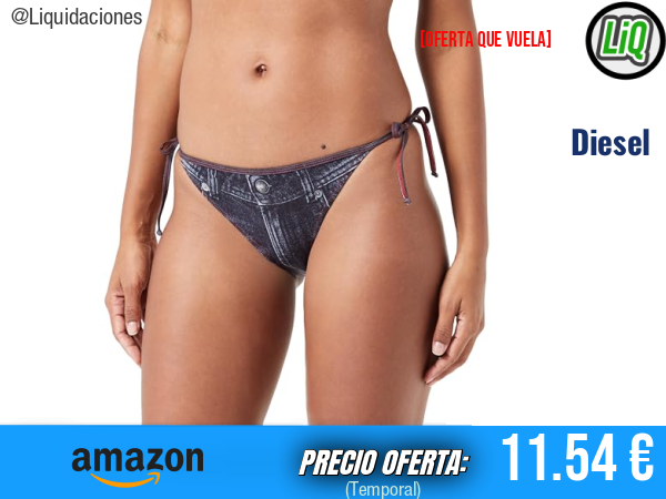 Diesel Bfpn-brigittes Underpants Bóxer en Negro Desgastado, Comodidad Premium. ✨mujer
Talla: M
