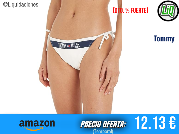 Tommy Jeans Braguita de Bikini Sport con Lazos Laterales en Beige (Ancient White). ✨mujer
Talla: XL