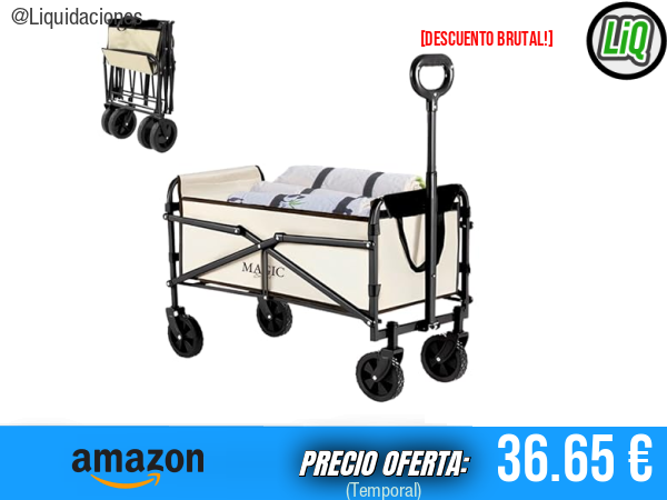 MAGIC SELECT Carro de Playa Plegable con Ruedas 85L, práctico y resistente. ✨unisex
Talla: No especificada