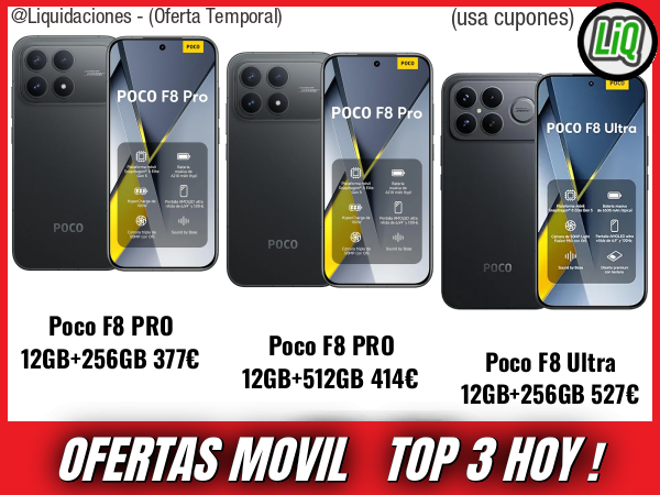 Ofertas movil del dia🌡️- Top 3 moviles hoy 👇 (usa cupones: ESSC45 o ESSC60)