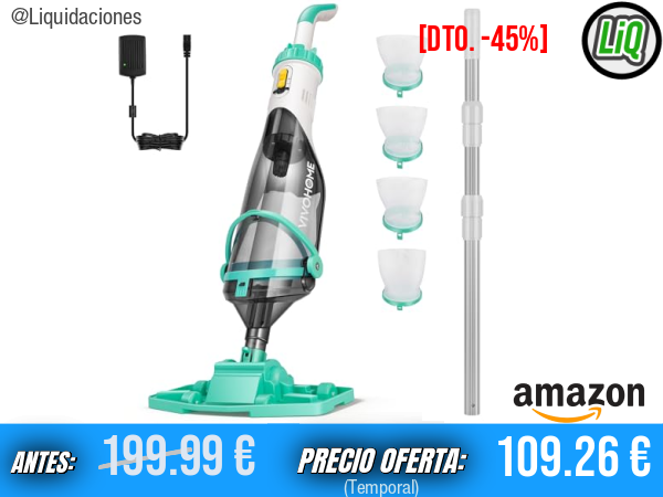 VIVOHOME Limpiador Portátil para Piscina: Incluye Pértigas Telescópicas de 213 cm para una Limpieza Más Rápida y Cómoda