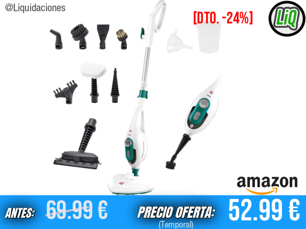 Di4 Steamclean Multi 10 Max: Mopa y Limpiador a Vapor Multifunción 10 en 1 (1500W) que Elimina el 99,9% de Virus y Bacterias, Limpia sin Químicos ni Abrasivos, Ideal para el Hogar y para Tapicerías
