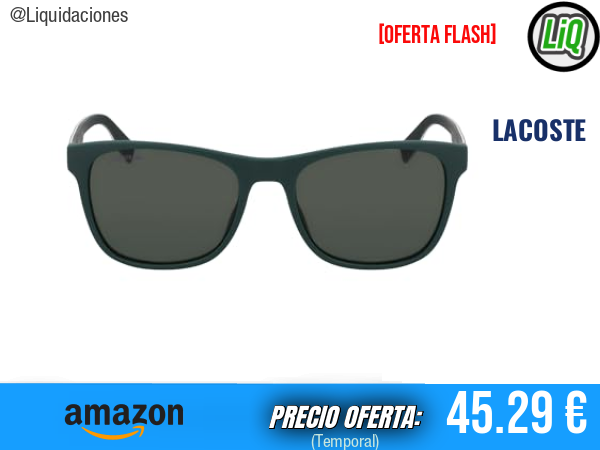 Gafas de Sol LACOSTE L6031S 301 Matte Green 56/18/145, estilo premium y protección con carácter. ✨hombre
Talla: Talla única
