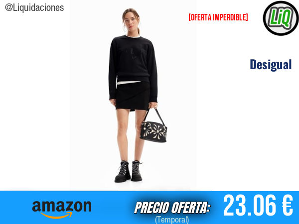 Desigual SW_Strass 2000 Negro con Brillos, Estilo Impactante. ✨mujer
Talla: S