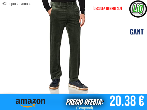 GANT D1. Allister Cord Chinos: Pantalón de Vestir en Thyme Green, estilo impecable. ✨hombre
Talla: 29W / 30L