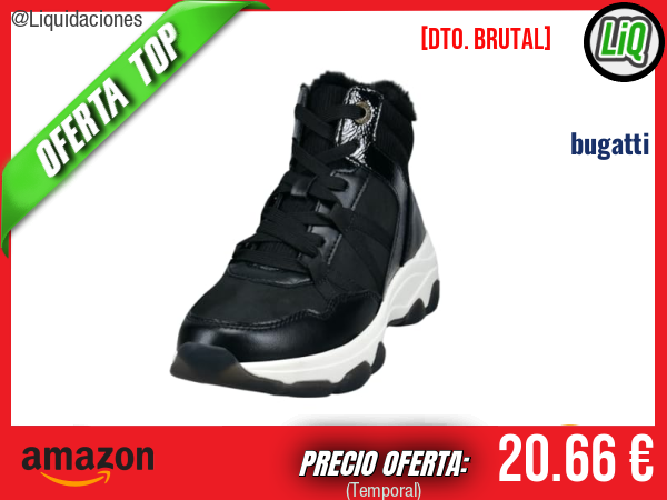 bugatti 435-an553 Botas Cortas al Tobillo Negro, estilo elegante y cómodo. ✨mujer
Talla: 38 EU