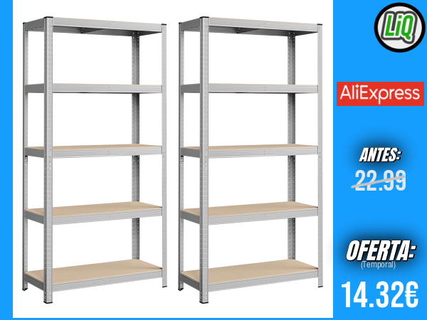 Estantería Mikomika con 5 Baldes: Soporta hasta 875 kg y mide 183×91×46 cm — Estructura de Acero Galvanizado, Ideal para Cocina, Oficina, Garaje y Más (NAVE-001 2790 D1) +++ 🎫 Cupón Descuento: FSES02