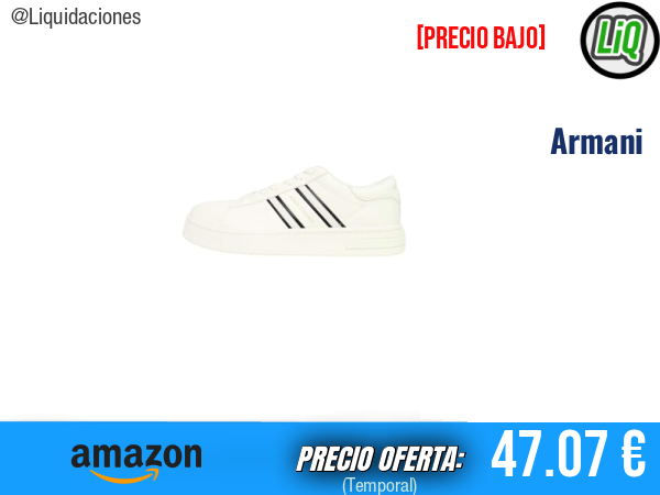 Armani Exchange Zapatillas Deportivas con Rayas Laterales y Contraste Blanco y Negro. ✨hombre
Talla: 45 EU