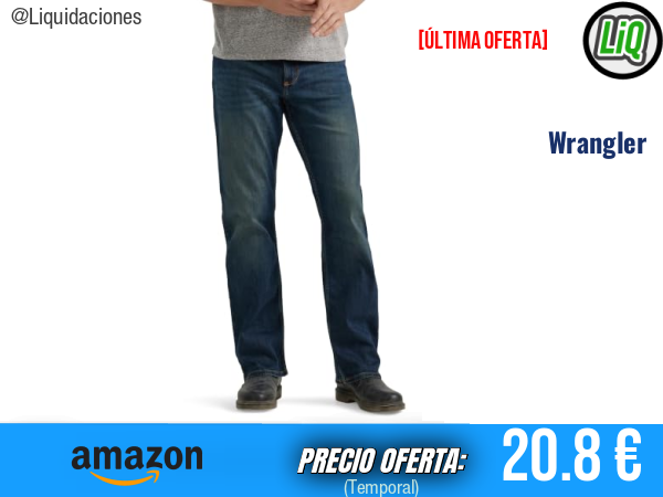 Wrangler Authentics Relaxed Fit Boot Cut Jean: estilo cómodo y versátil para cada día. ✨hombre
Talla: 40W / 30L