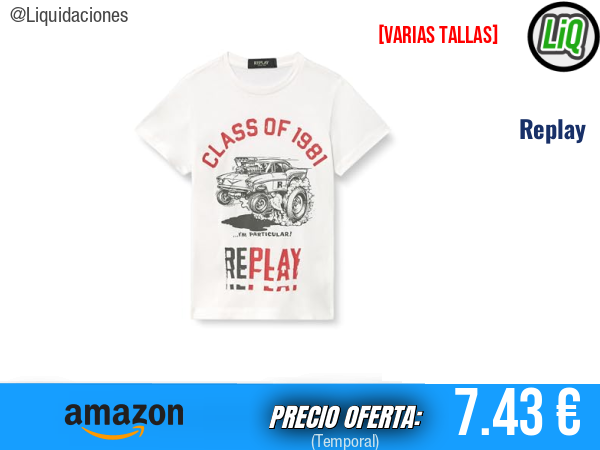 Replay Sb7404 Camiseta Blanca: estilo premium para el día a día. ✨niño
Talla: 6 8 y 10 años en varios colores 🌈