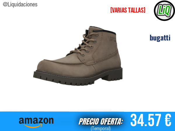 Bugatti Botas con forro frío en color pardo.hombre
Talla: 42 y 43