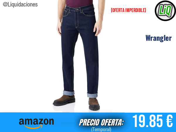 Wrangler Regular Fit Vaqueros Negros (Rinse), comodidad y estilo para diario. ✨hombre
Talla: 40W / 32L