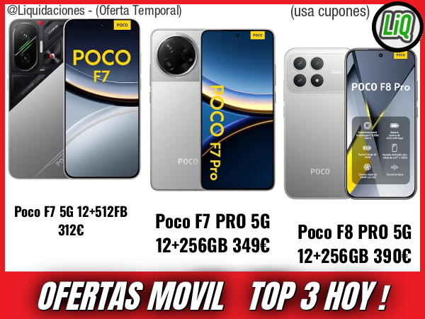 Ofertas movil del dia🌡️- Top 3 moviles hoy 👇 (usa cupones: FSES45)