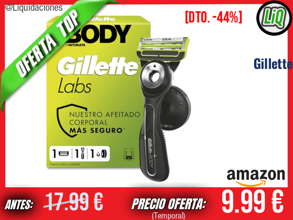 GilletteLabs Body + Intimate Maquinilla Corporal con Barra Anti‑Vellos Encarnados y Soporte Magnético. ✨hombre
Talla: 1 unidad (Paquete de 1)