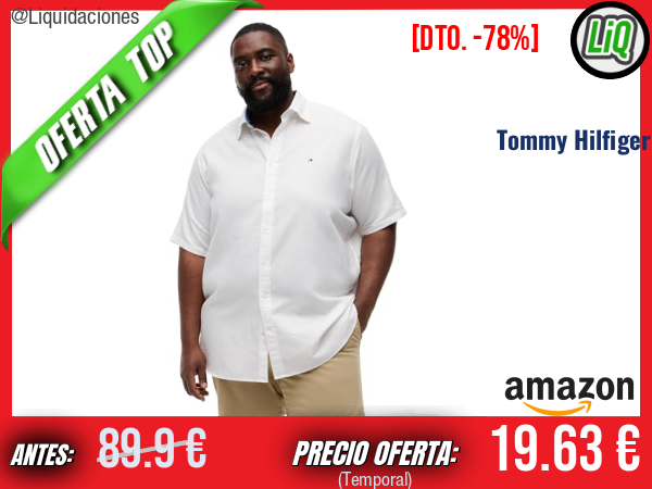 Tommy Hilfiger Camisa Linen Solid de Manga Corta en Blanco, frescura y estilo atemporal. ✨hombre
Talla: XXL Grande Alto