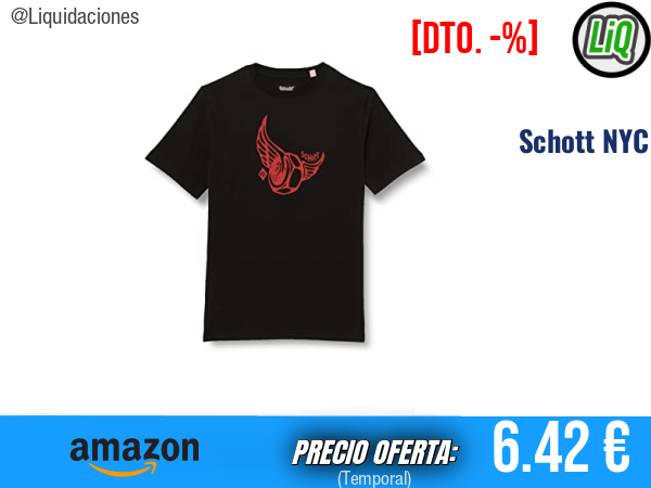 Schott NYC Tshopperb Camiseta Negra, Estilo Urbano Atemporal. ✨niño
Talla: 10 años