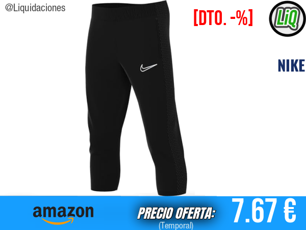 NIKE Y Nk DF Acd23 3/4 Knit Soccer Pants KP en Negro/Blanco, máximo rendimiento deportivo. ✨niño
Talla: XS