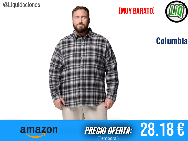 Columbia Cornell Woods – Camisa de Franela de Manga Larga en Tartán Negro, estilo cálido y resistente. ✨hombre
Talla: XXL