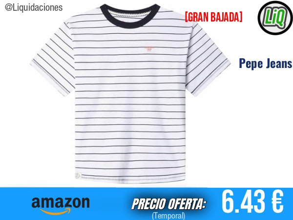 Pepe Jeans Greyson Camiseta Blanca Esencial para el Día a Día. ✨niño
Talla: 8 años