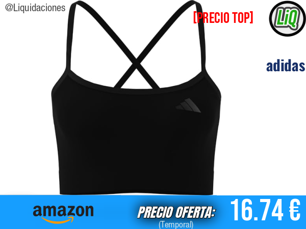 adidas Workout Essentials Knit Light Support Bra en negro, sujeción ligera y comodidad diaria. ✨mujer
Talla: L