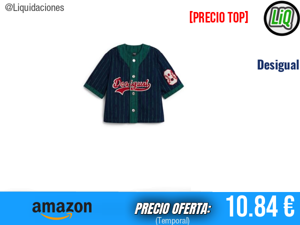 Desigual CAM_Basebal T-Shirt Azul, estilo fresco para el día a día. ✨niño
Talla: 12 años