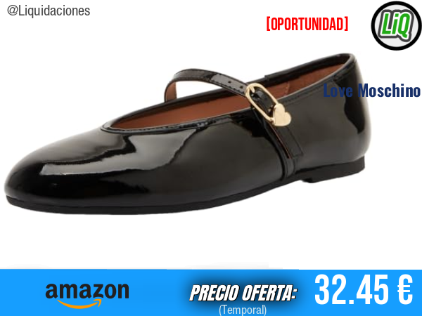 Love Moschino Zapatos Planos Tipo Ballet Ja11101g1oih0000 Color Negro, elegancia diaria. ✨mujer
Talla: 40 EU