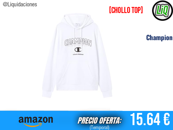 Champion Sudadera con Capucha en Blanco (Ww001), Estilo Clásico y Máxima Comodidad. ✨hombre
Talla: XXL