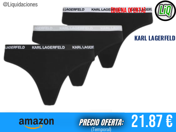 KARL LAGERFELD Logo Thong (Pack de 3) Negro/Multicolor, estilo icónico y máximo confort. ✨mujer
Talla: L