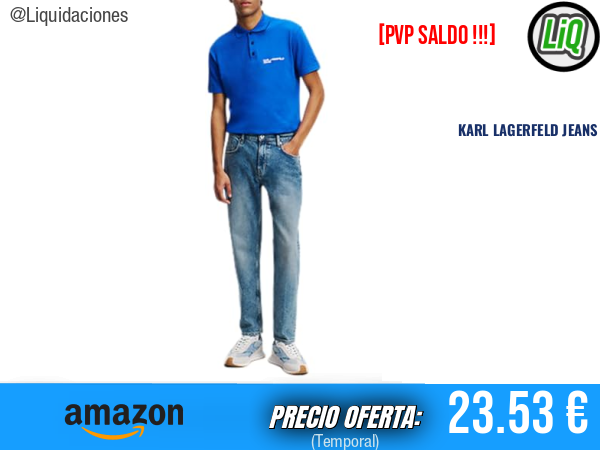KARL LAGERFELD JEANS Tapered Denim Azul Lavado, Estilo Moderno y Versátil. ✨hombre
Talla: 30W / 34L